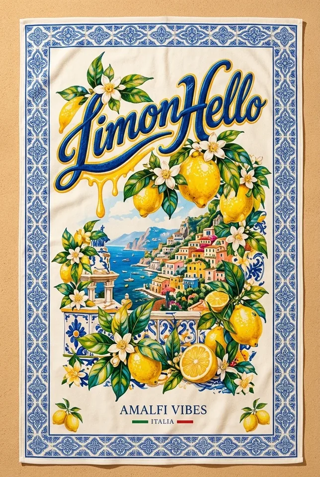 LimonHello Beach Towel 1