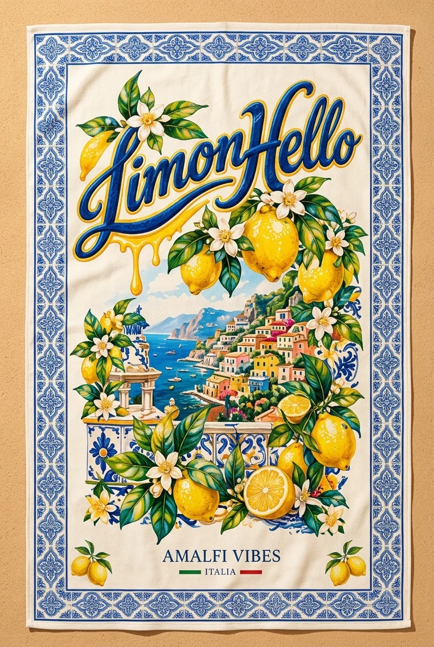 LimonHello Beach Towel 1